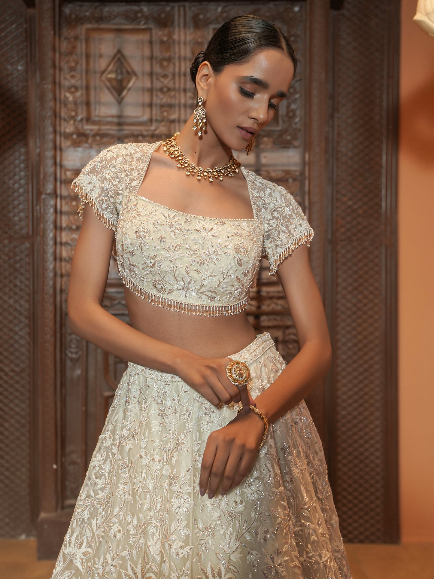IVORY BRIDAL LEHENGA