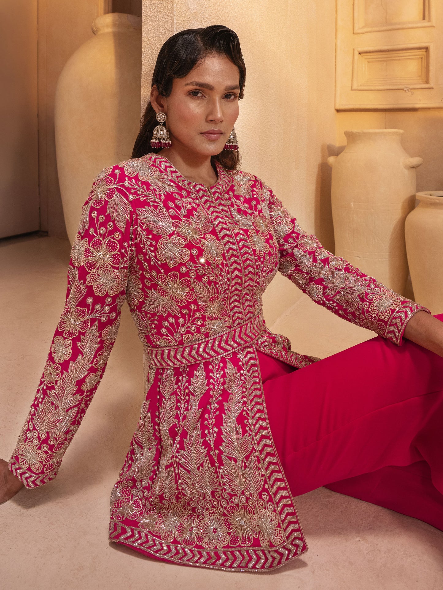 FUCHSIA PINK JACKET SET