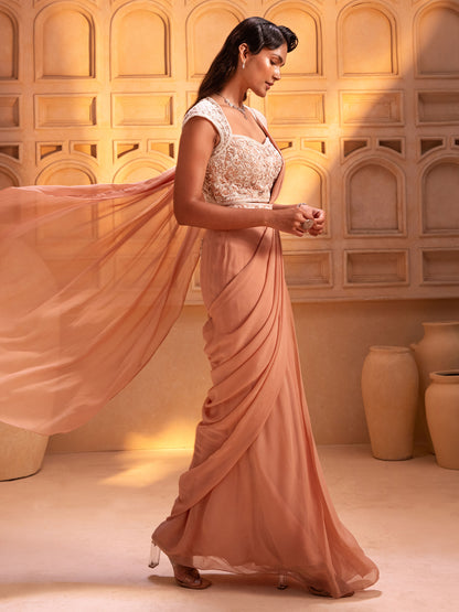 NUDE DRAPE SAREE