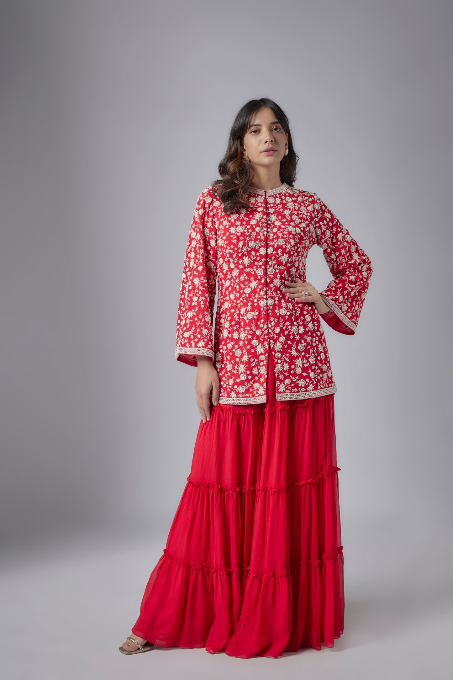 RED SHARARA SET