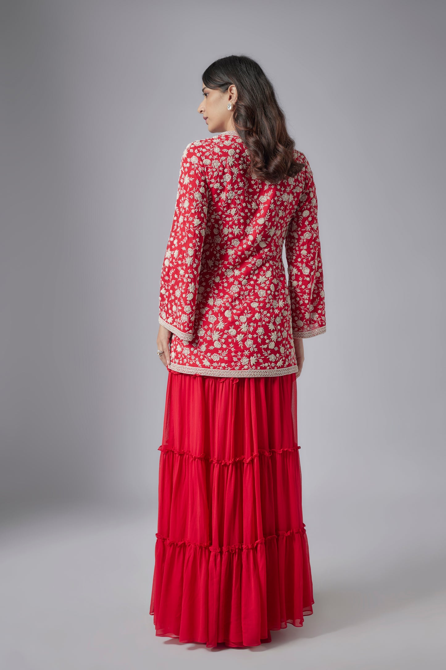 RED SHARARA SET