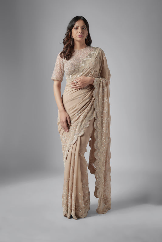 BEIGE SAREE