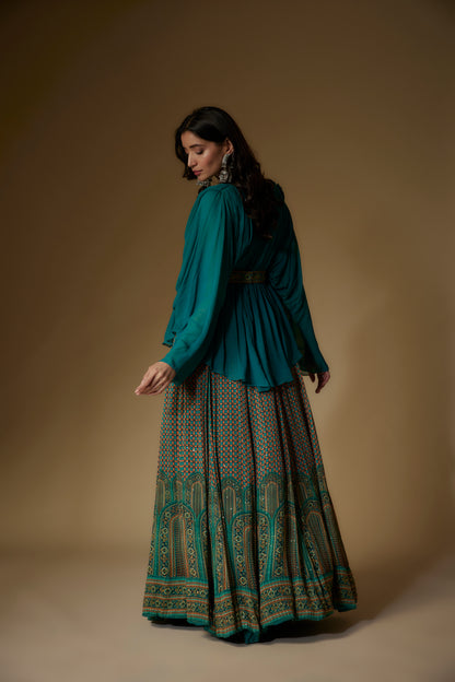 GREEN LEHENGA SET