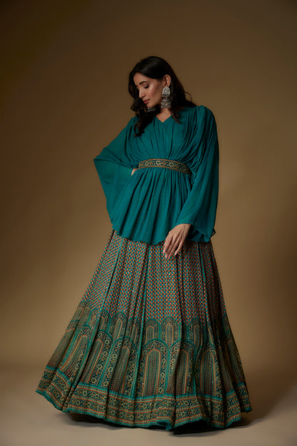 GREEN LEHENGA SET