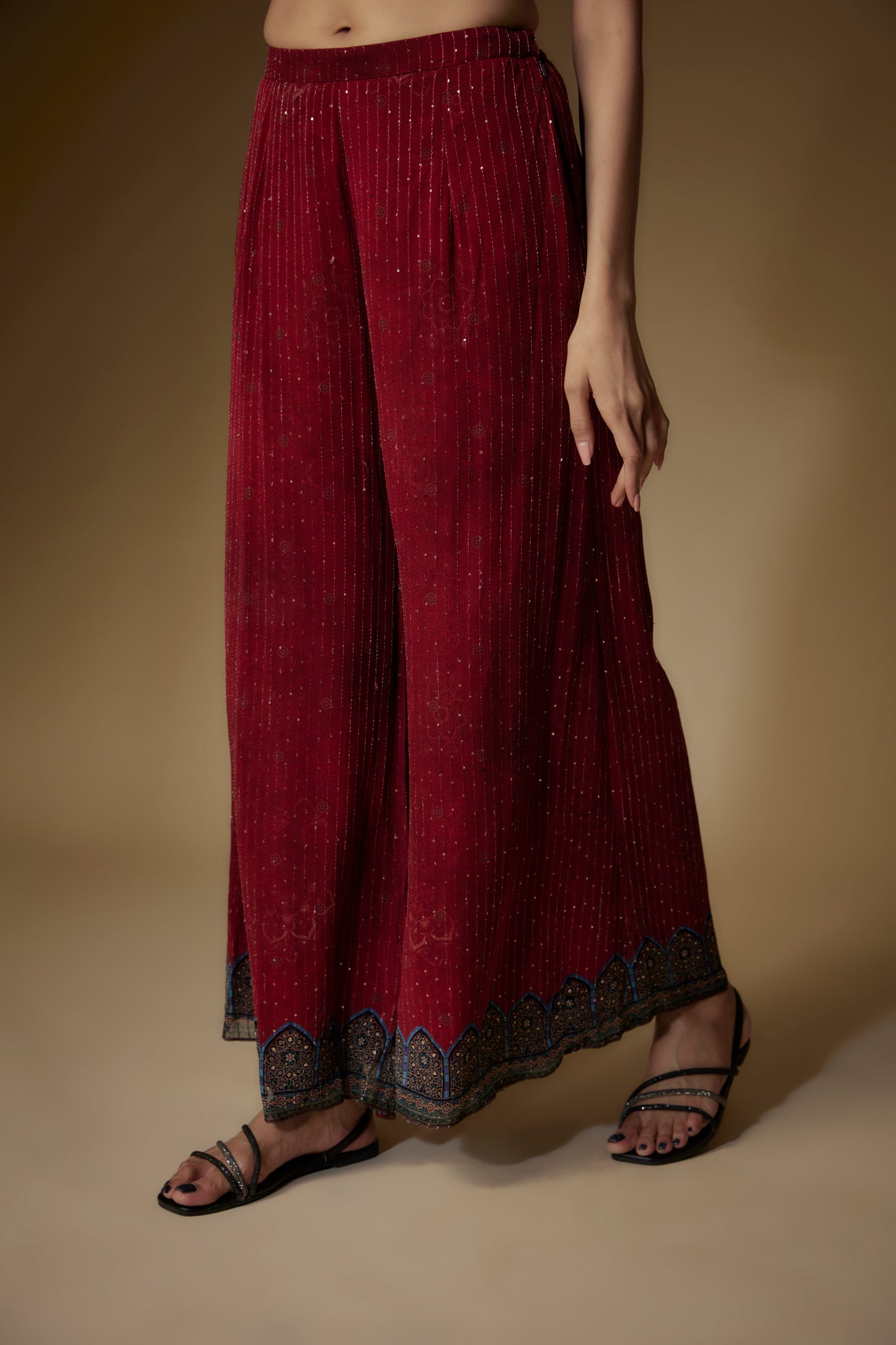 MAROON SHARARA SET