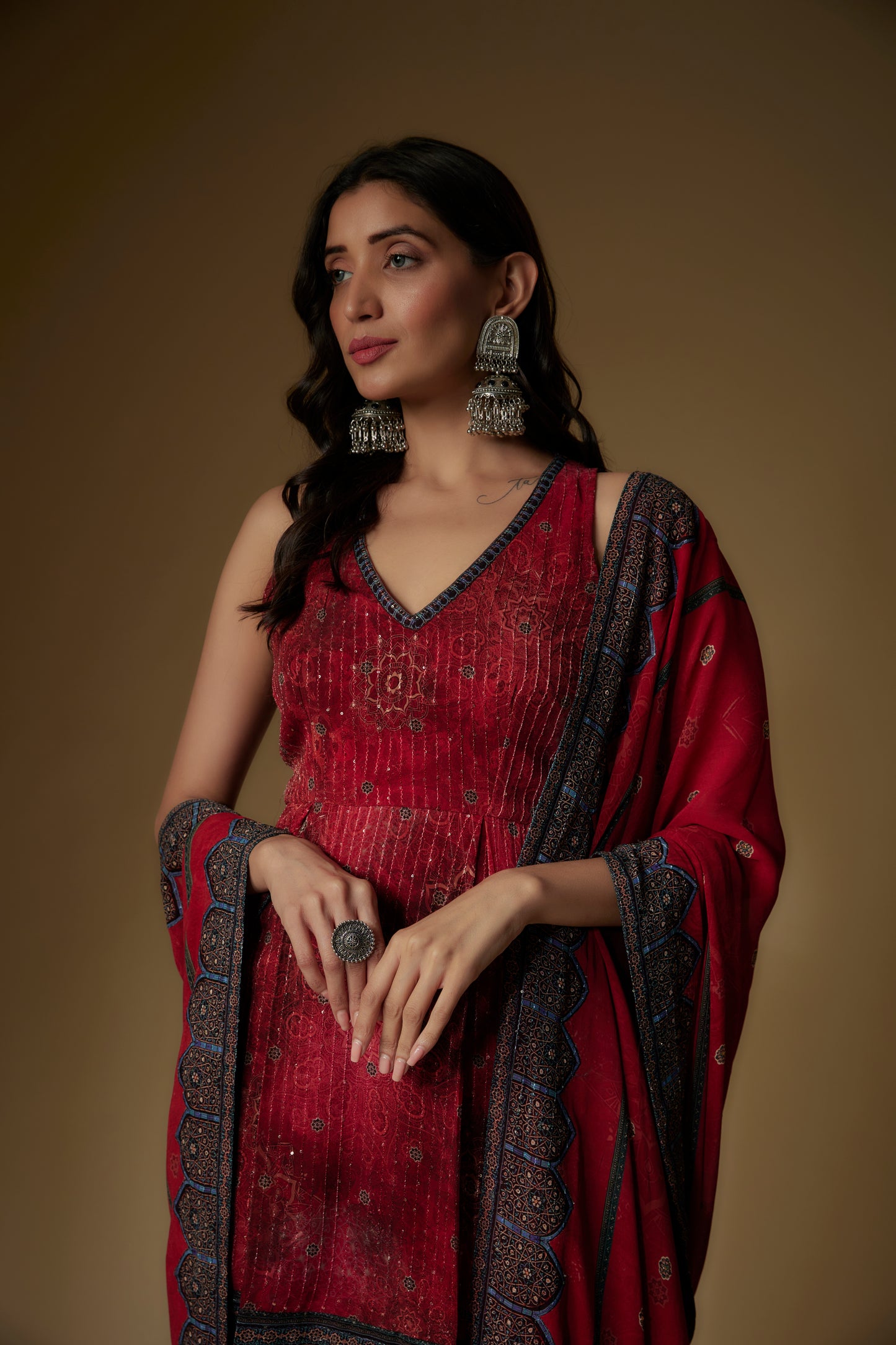 MAROON SHARARA SET