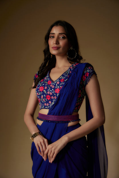 BLUE SHARARA SET