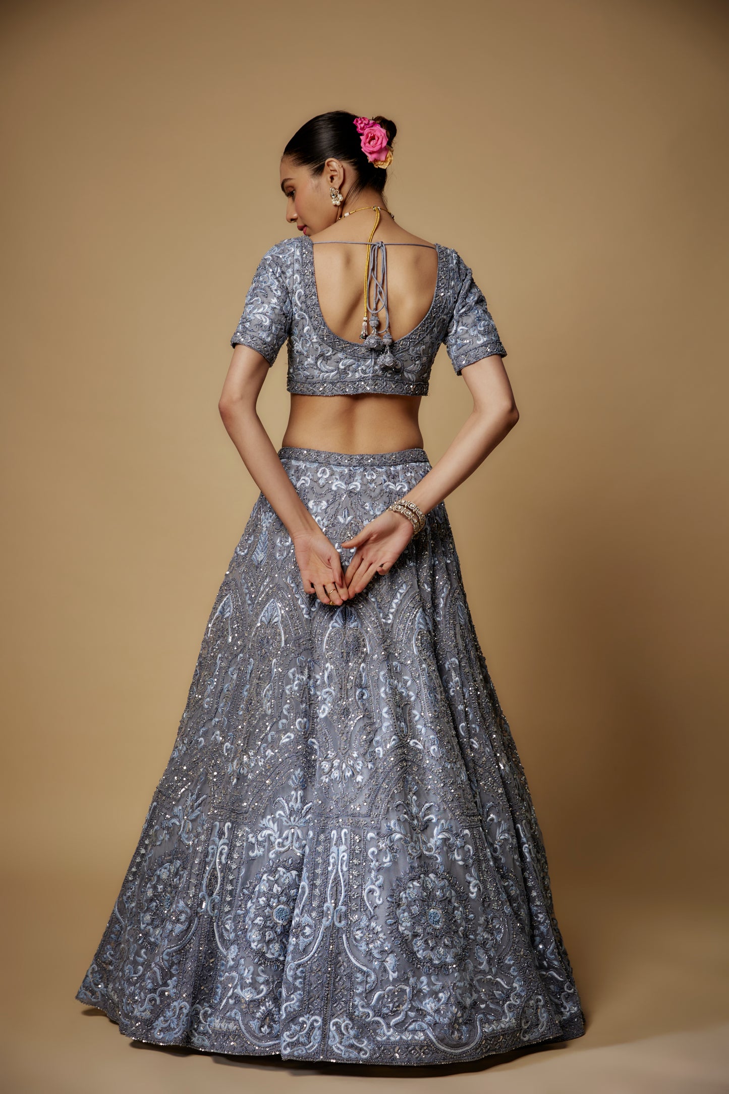 GREY LEHENGA SET