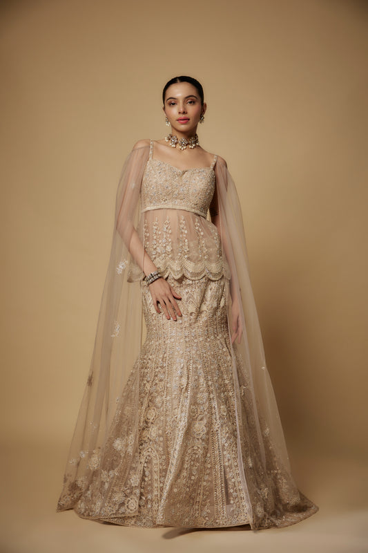 BEIGE LEHENGA SET