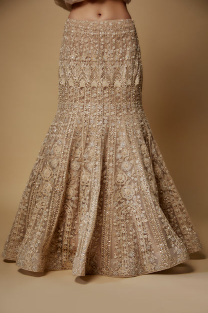 BEIGE LEHENGA SET