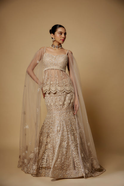 BEIGE LEHENGA SET