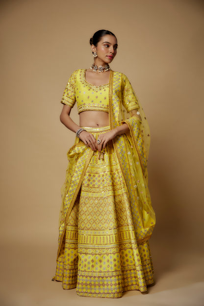 YELLOW LEHENGA SET