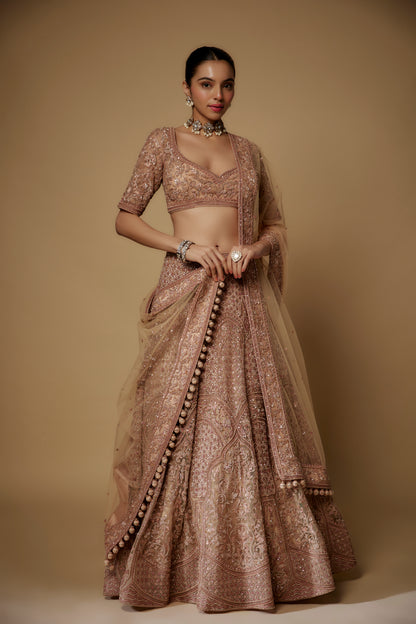 NUDE LEHENGA SET