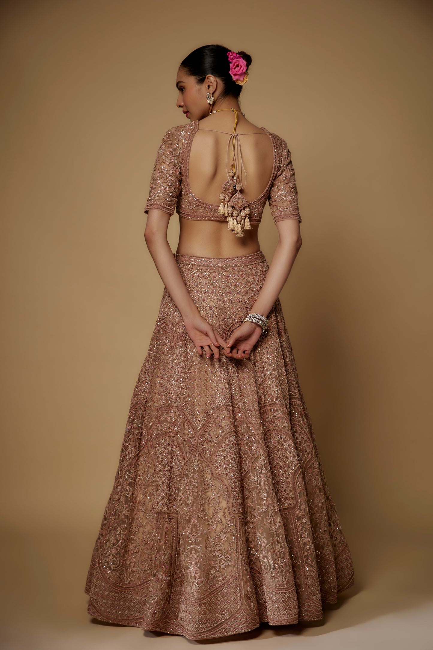 NUDE LEHENGA SET