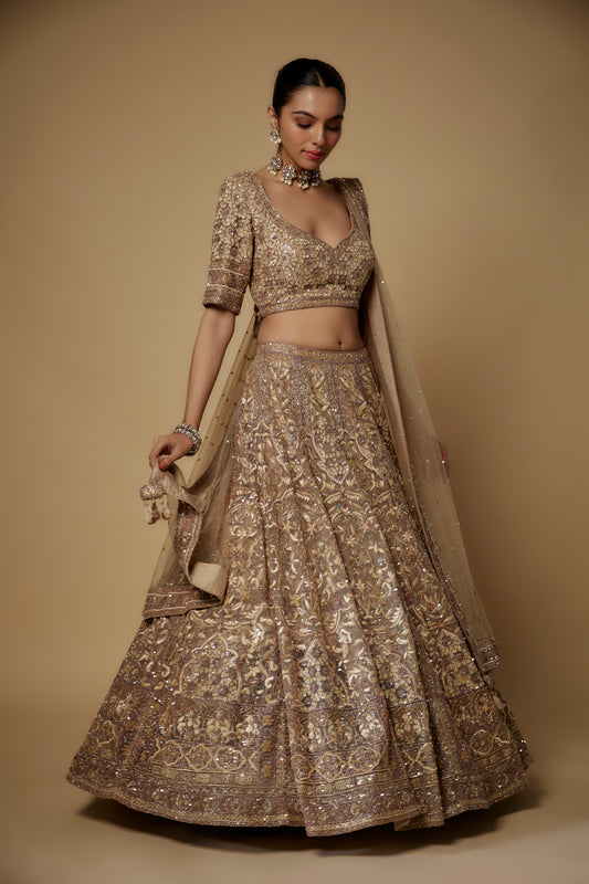 BEIGE LEHENGA SET