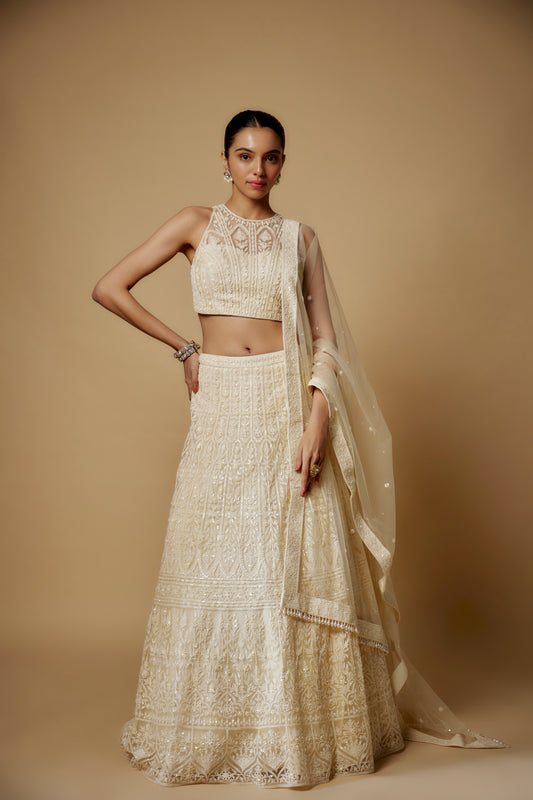 IVORY LEHENGA SET