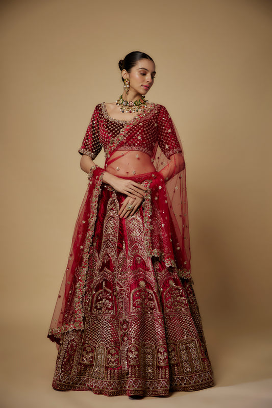 MAROON LEHENGA SET