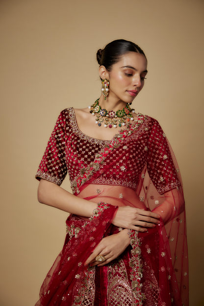 MAROON LEHENGA SET