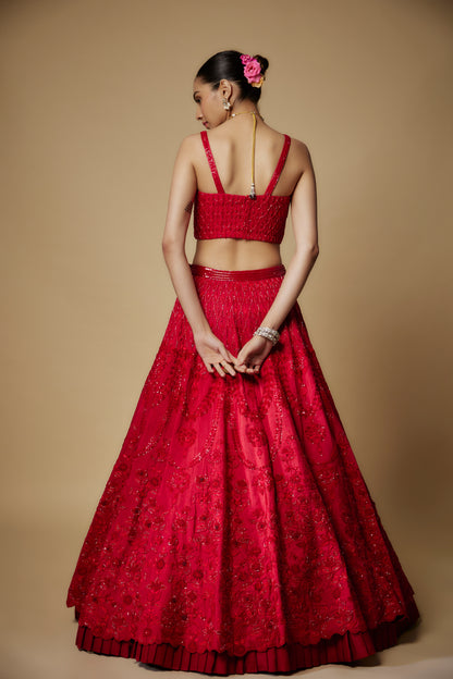 RED LEHENGA SET