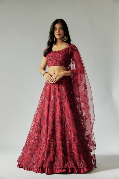 RED LEHENGA SET