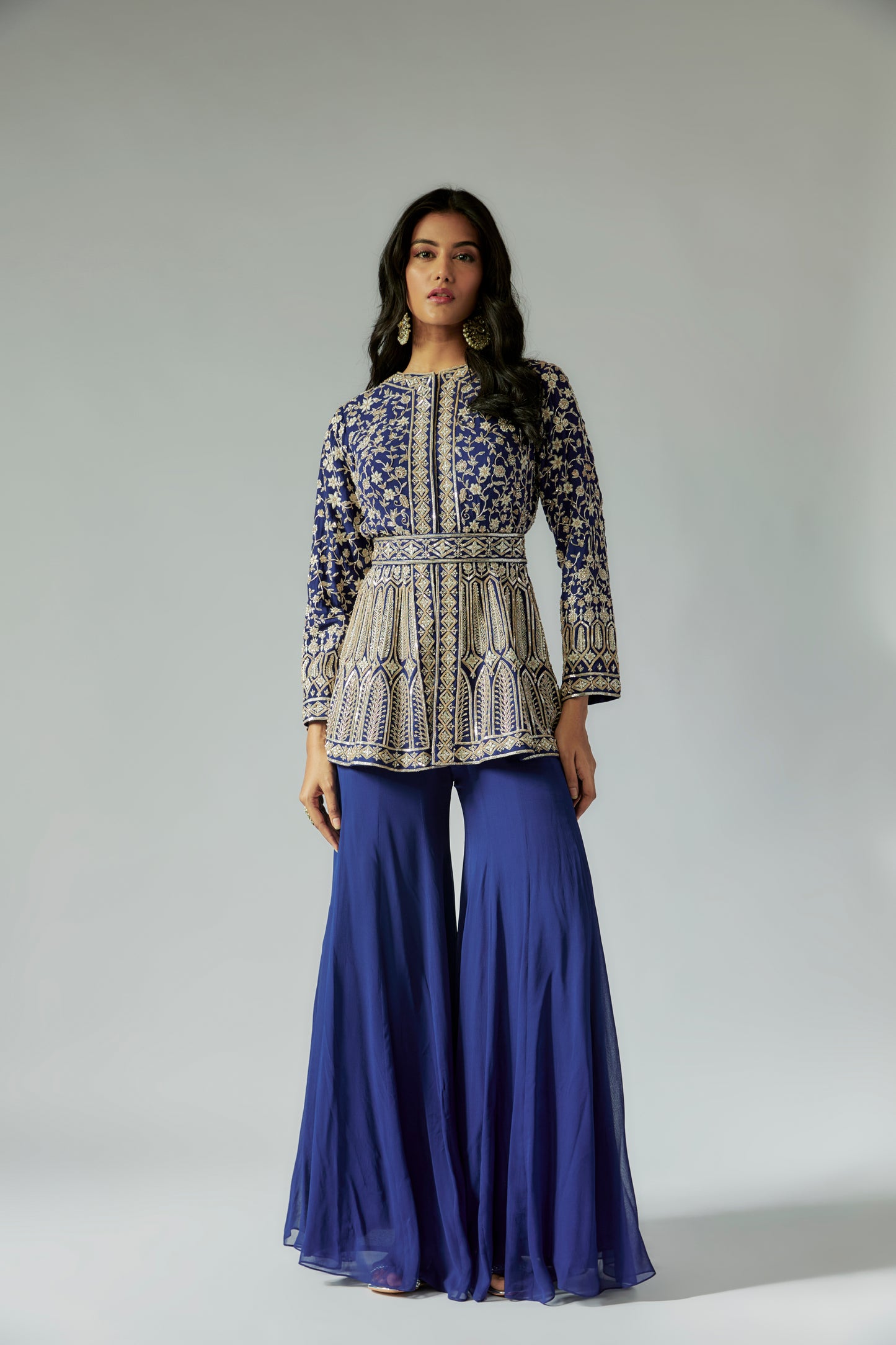 BLUE SHARARA SET