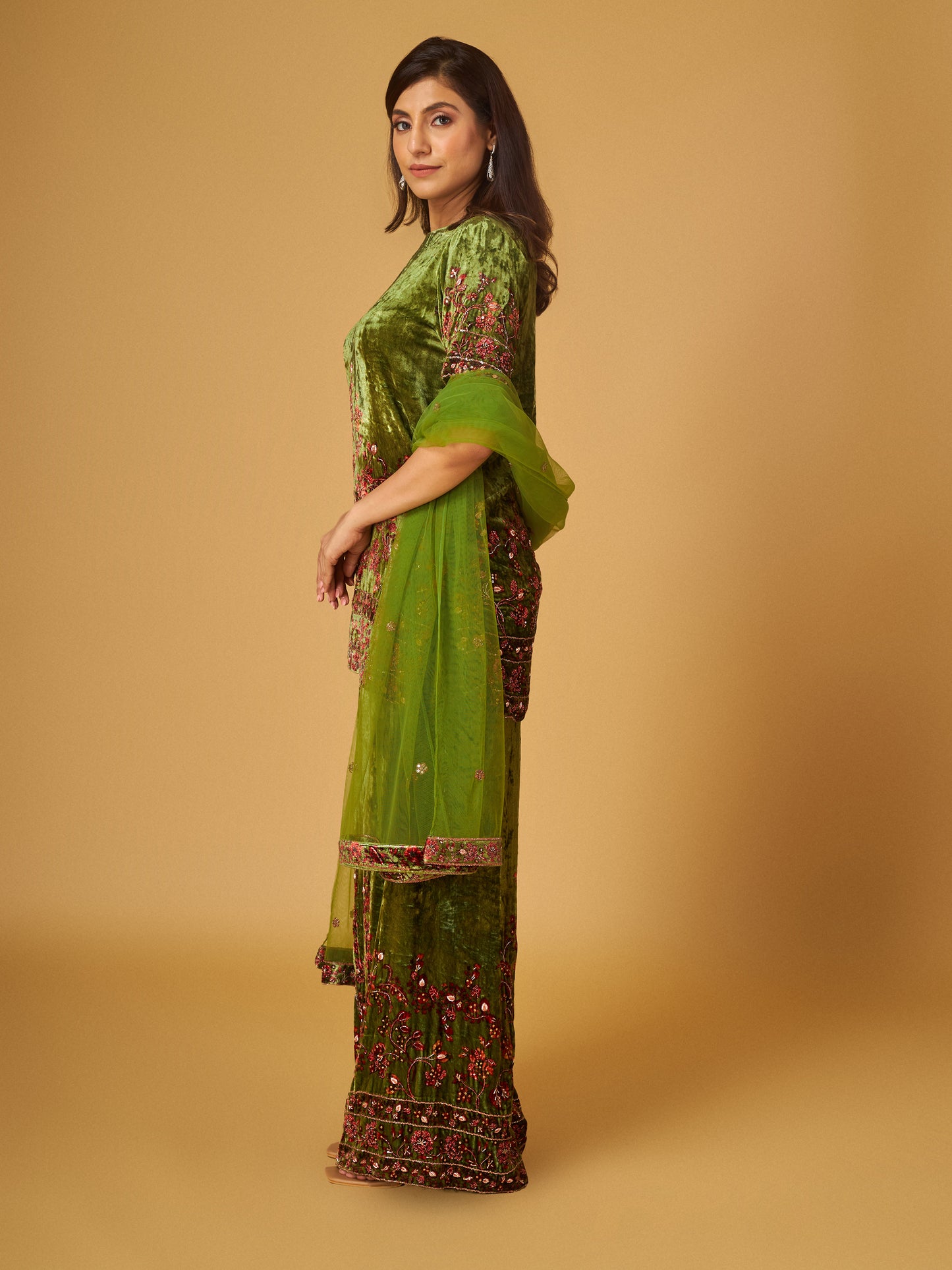 GREEN SHARARA SET