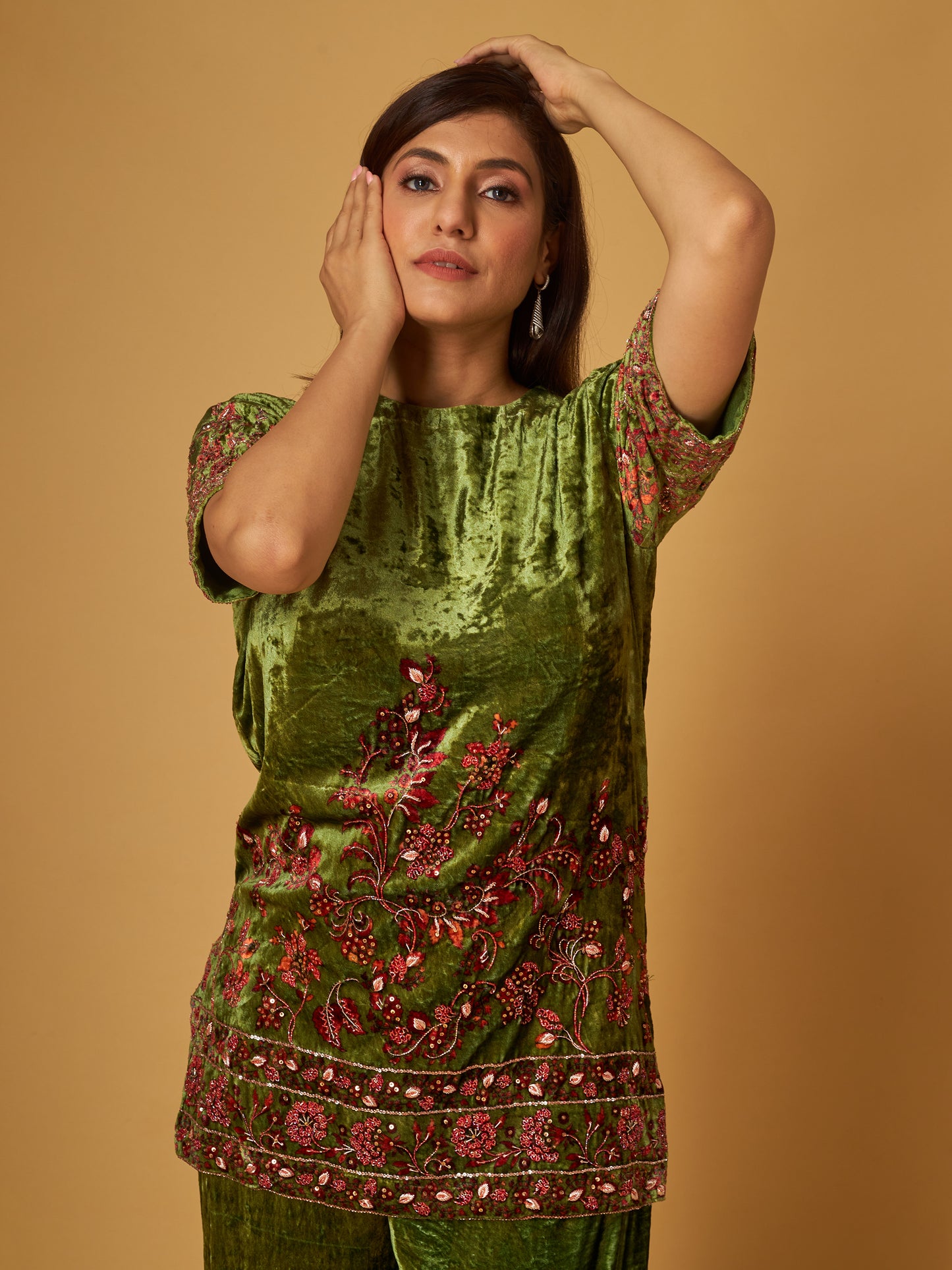 GREEN SHARARA SET