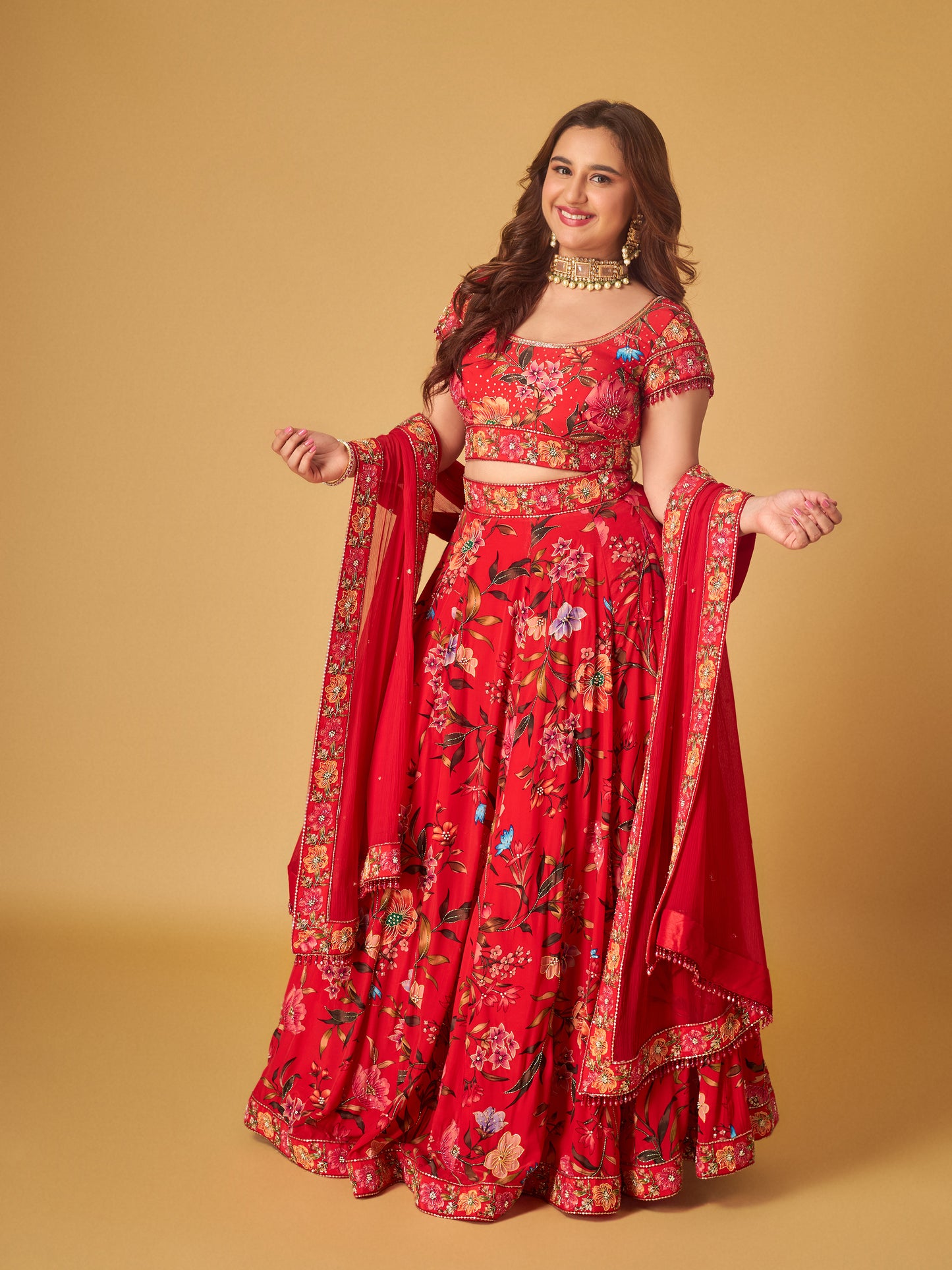 RED LEHENGA SET