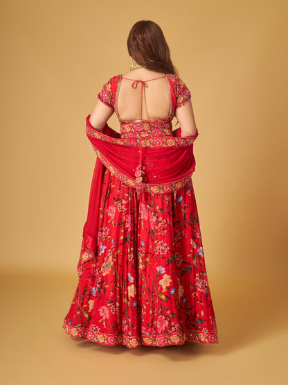 RED LEHENGA SET