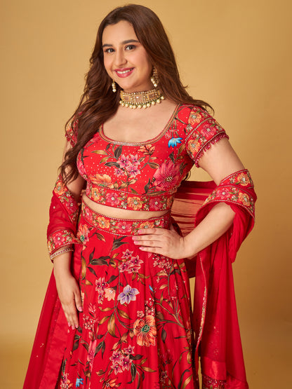 RED LEHENGA SET