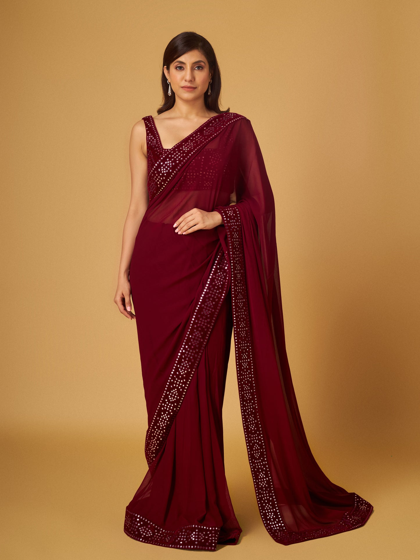 MAROON SAREE