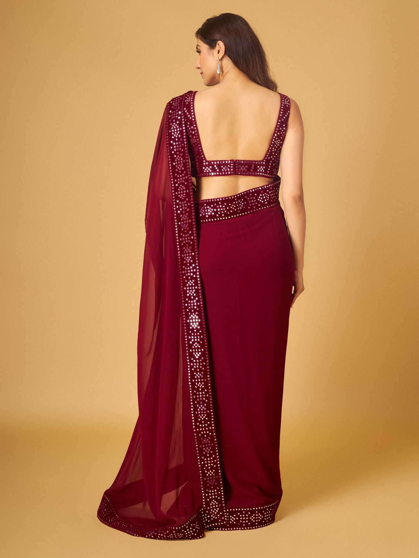 MAROON SAREE