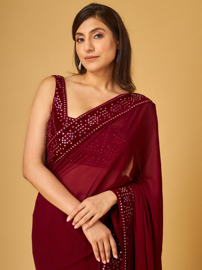 MAROON SAREE