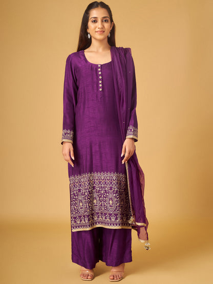 PURPLE KURTA SET