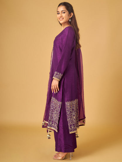 PURPLE KURTA SET