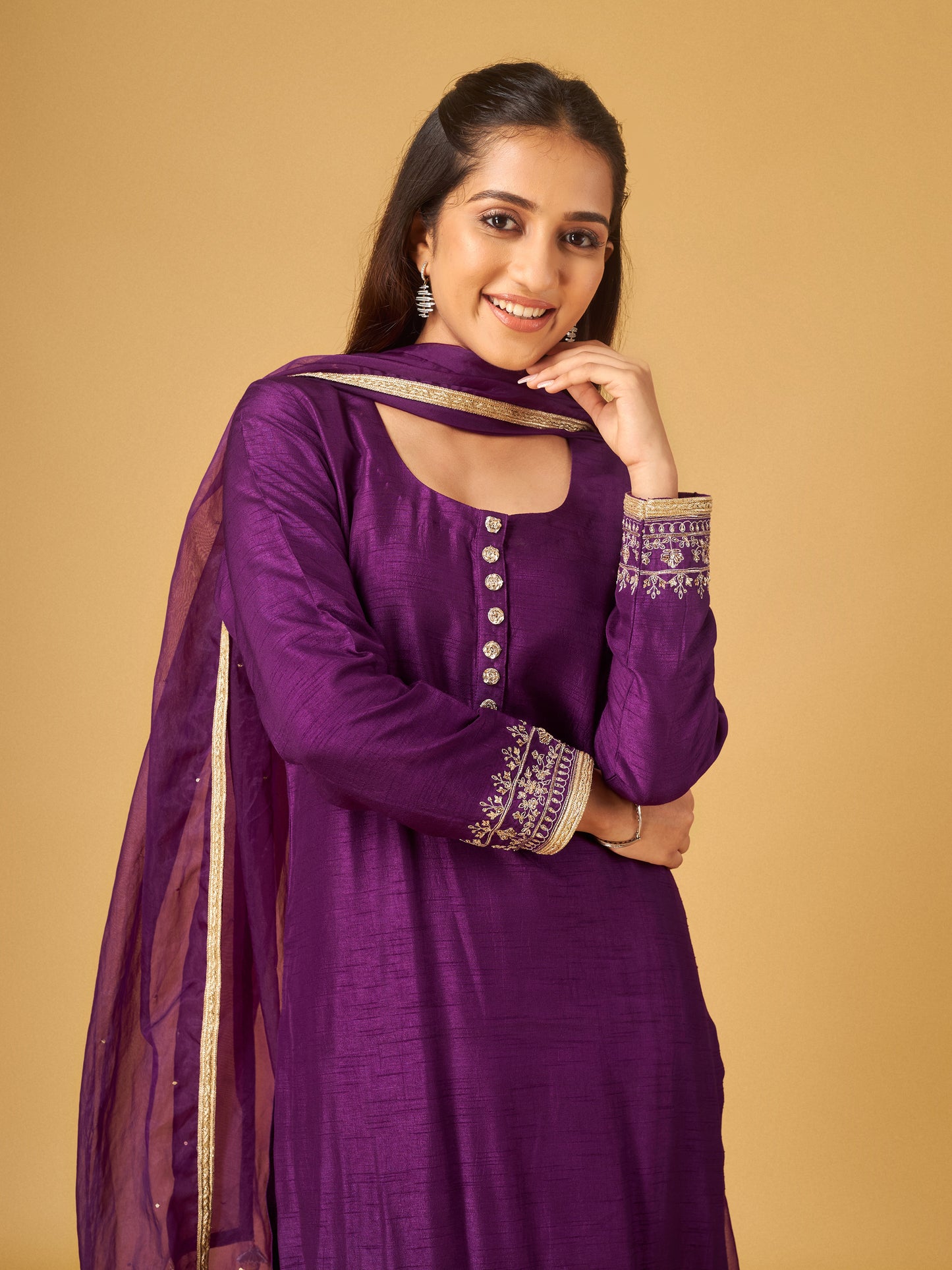 PURPLE KURTA SET