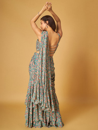 TEAL SAREE