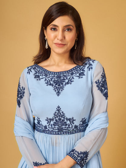 POWDER BLUE KURTA SET