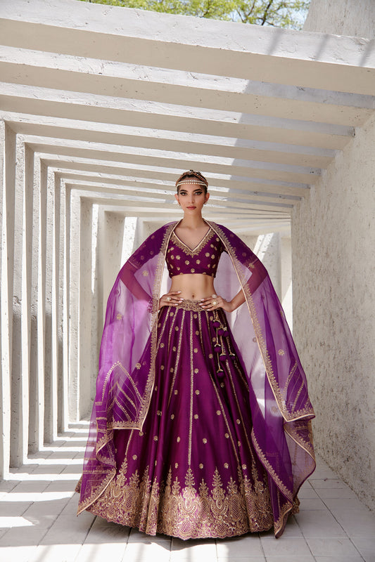 MIDNIGHT PURPLE LEHENGA SET