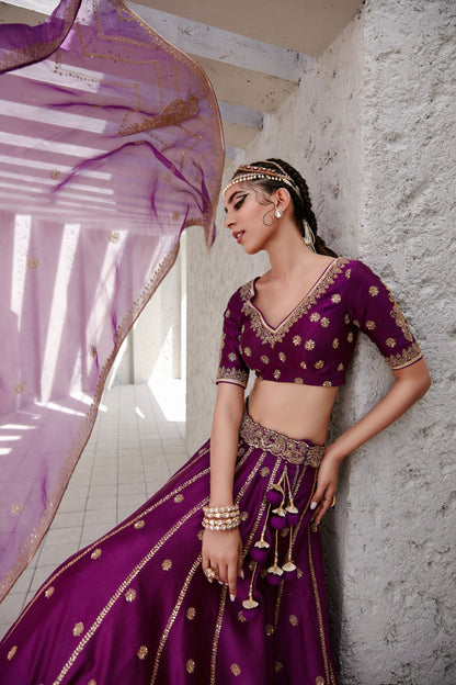 MIDNIGHT PURPLE LEHENGA SET