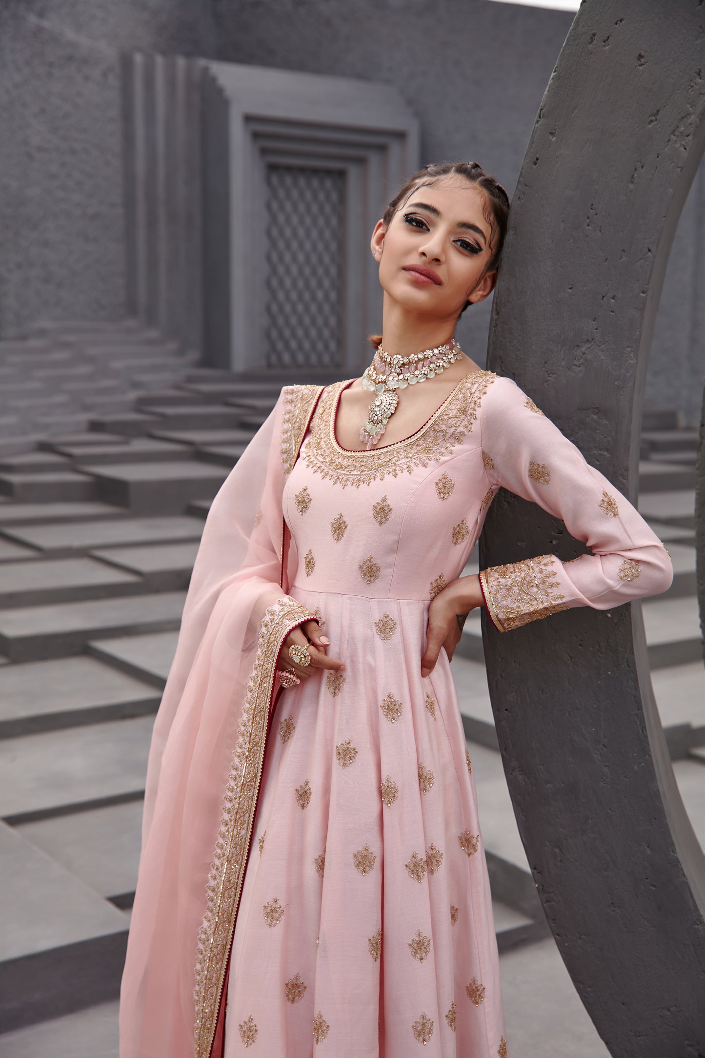 CAMEO PINK ANARKALI SET