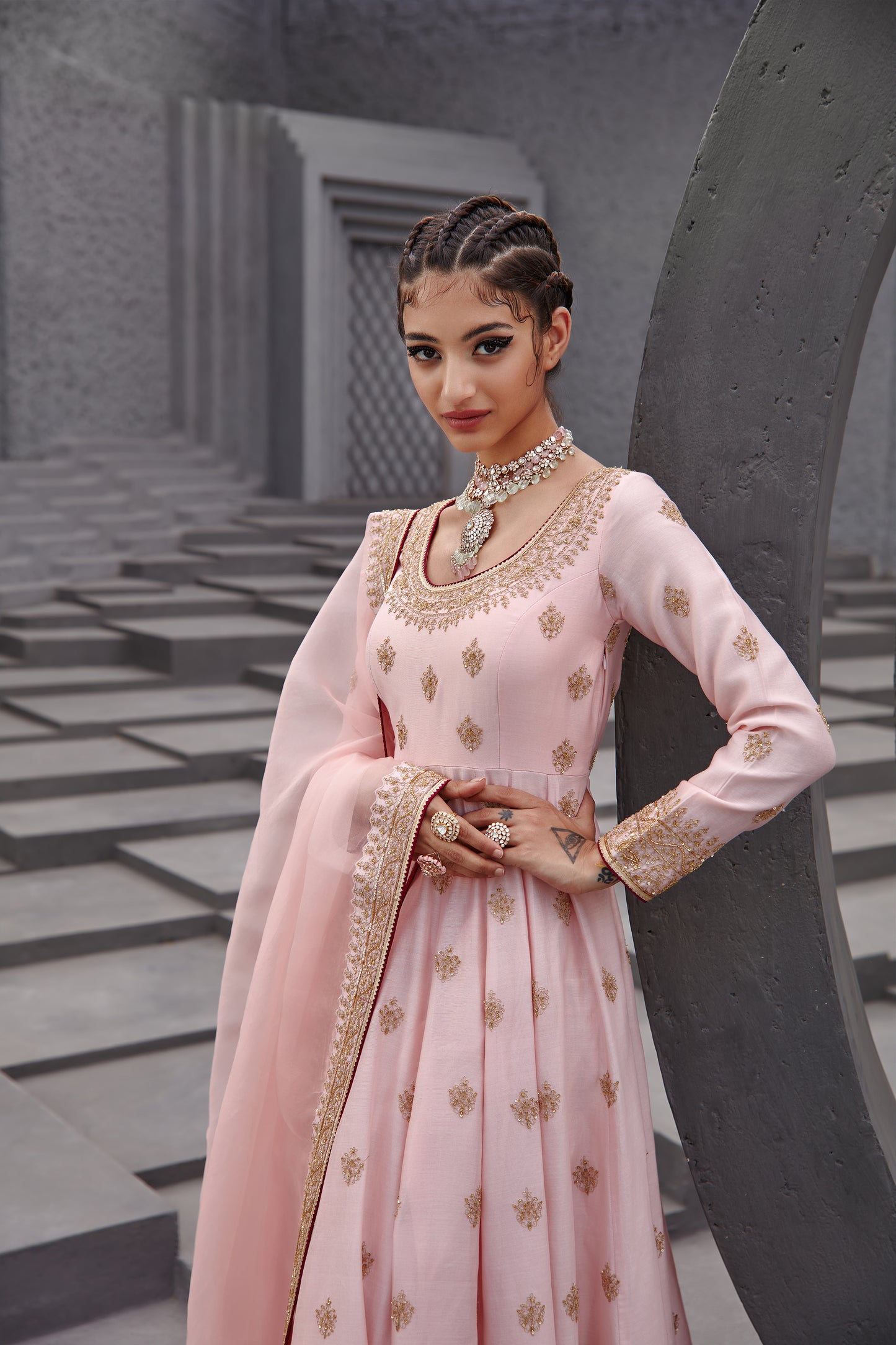 CAMEO PINK ANARKALI SET