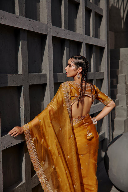 TUSCAN MUSTARD SAREE SET