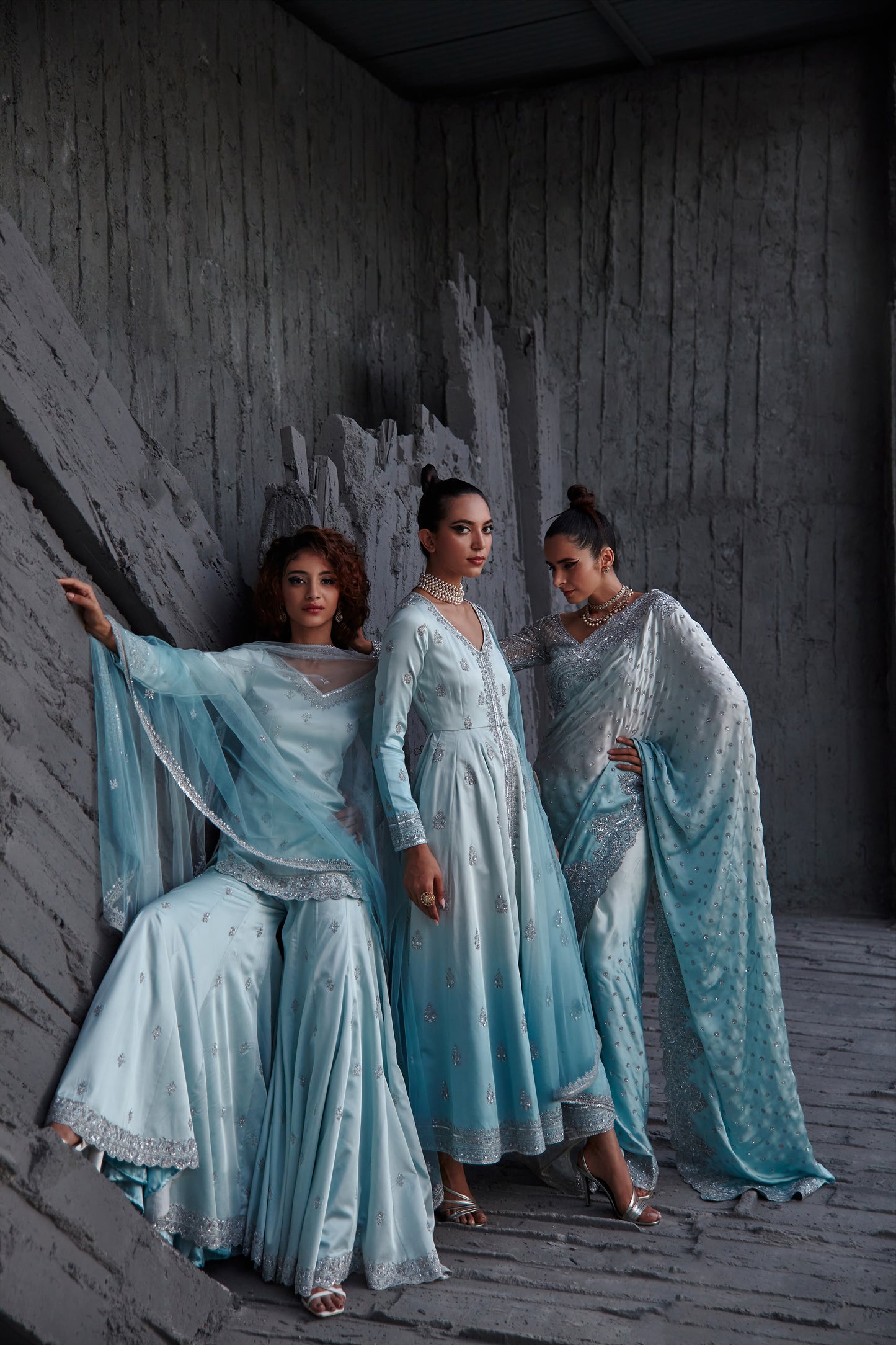 ICE BLUE SHARARA SET