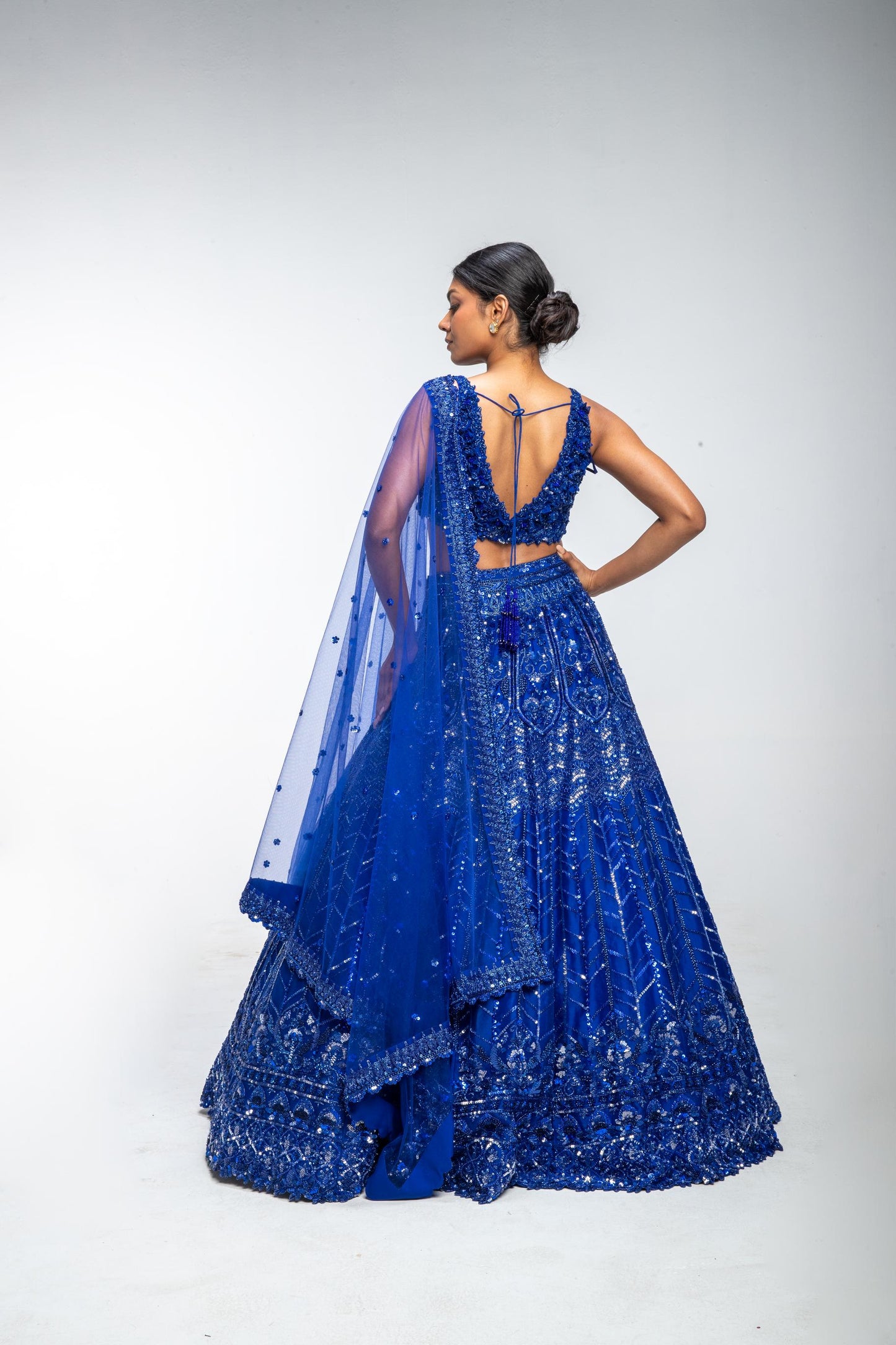 BLUE HORIZON  CRYSTAL LEHENGA