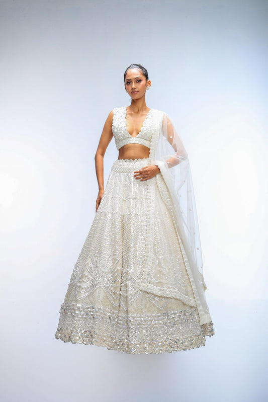 IVORY ILLUME LUMINANCE LEHENGA