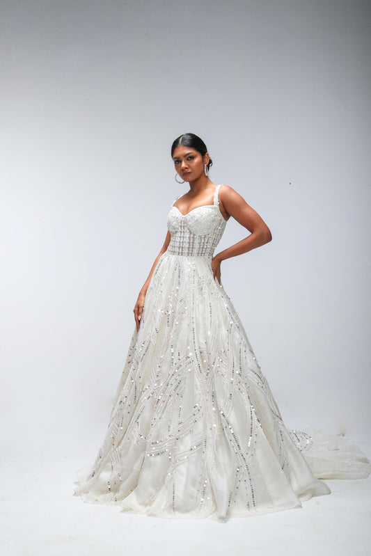 IVORY ILLUME MOONWAVE GOWN