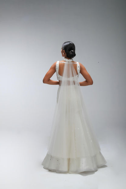 IVORY ILLUME TIDECURVE LEHENGA