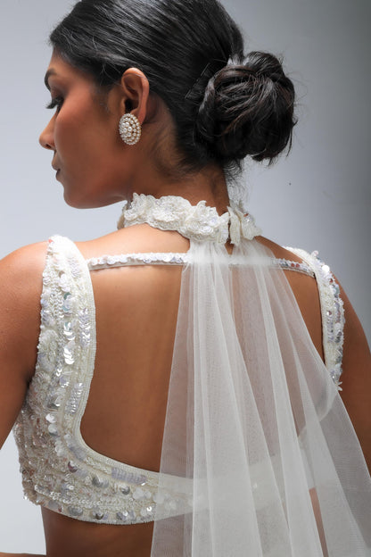 IVORY ILLUME TIDECURVE LEHENGA