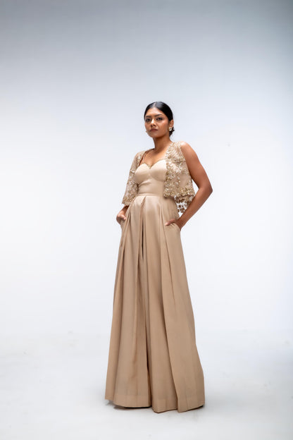 GOLDEN MIRAGE RADIANCE CAPE JUMPSUIT